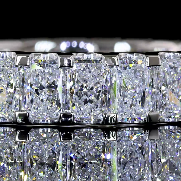 Lab-Grown 3.6 Carat Radiant E-VS Diamond Platinum Eternity Band Eternity Band