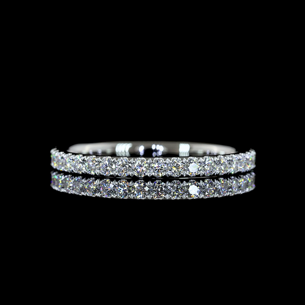 Lab-Grown 0.69 Carat Round E-VS Diamond Platinum 3/4 Band Eternity Band