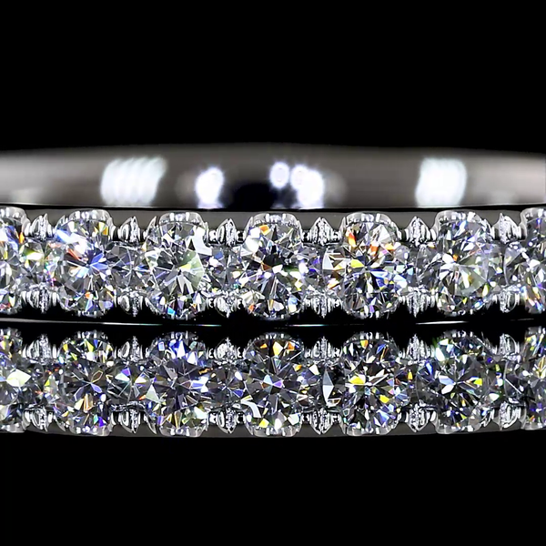 Lab-Grown 0.69 Carat Round E-VS Diamond Platinum 3/4 Band Eternity Band