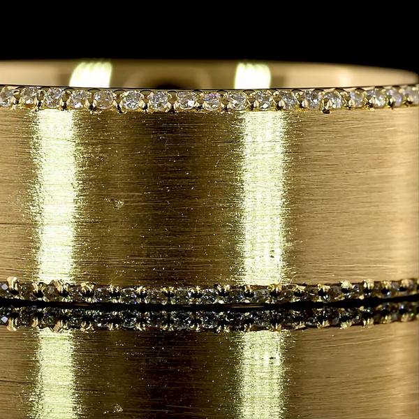 Lab-Grown 0.29 Carat Round F-VS2 Diamond 18K Yellow Gold Eternity Band Eternity 