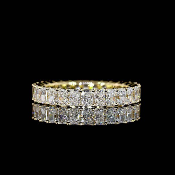 Lab-Grown 2.67 Carat Radiant E-VS Diamond 14K Yellow Gold Eternity Band Eternity