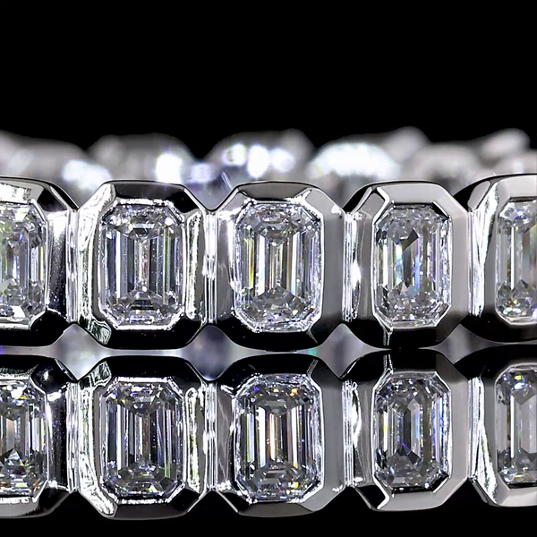 Lab-Grown 1 Carat Emerald E-VS Diamond 14K White Gold Eternity Band Eternity Ban