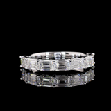 Lab-Grown 1.93 Carat Emerald F-VS1 Diamond 14K White Gold Half Eternity Eternity Band