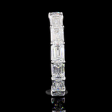 Lab-Grown 1.89 Carat Emerald F-VS1 Diamond 14K White Gold Half Eternity Eternity Band