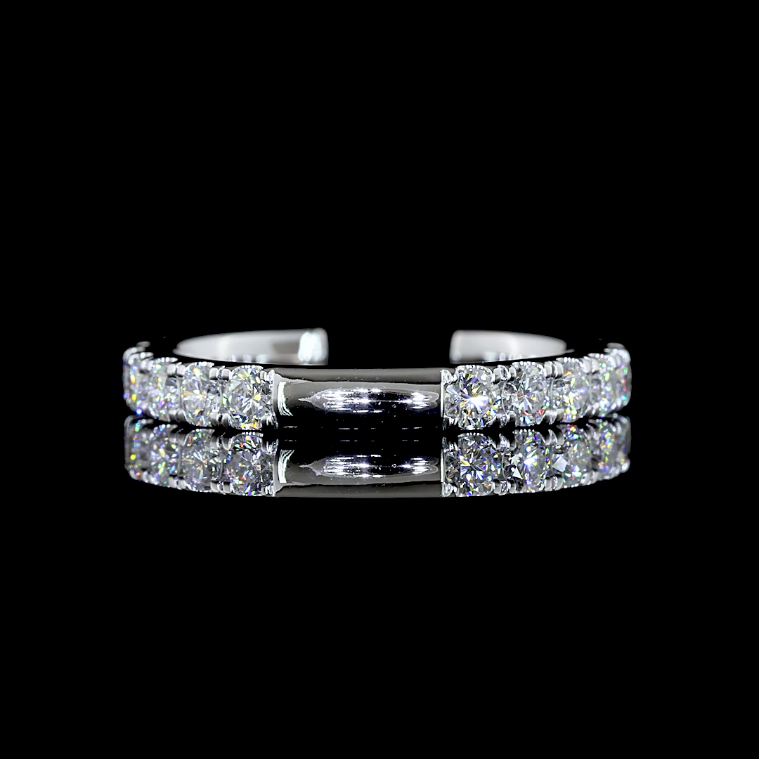 Lab-Grown 0.92 Carat Round E-VS Diamond 14K White Gold Eternity Band