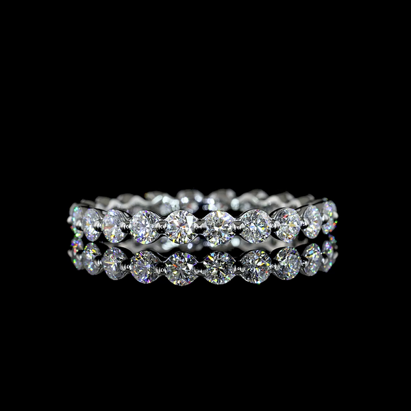 Lab-Grown 1.14 Carat Round E-VS Diamond Platinum Eternity Band Eternity Band