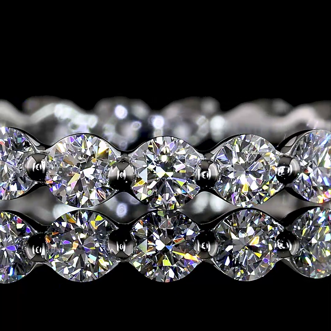 Lab-Grown 1.14 Carat Round E-VS Diamond Platinum Eternity Band Eternity Band