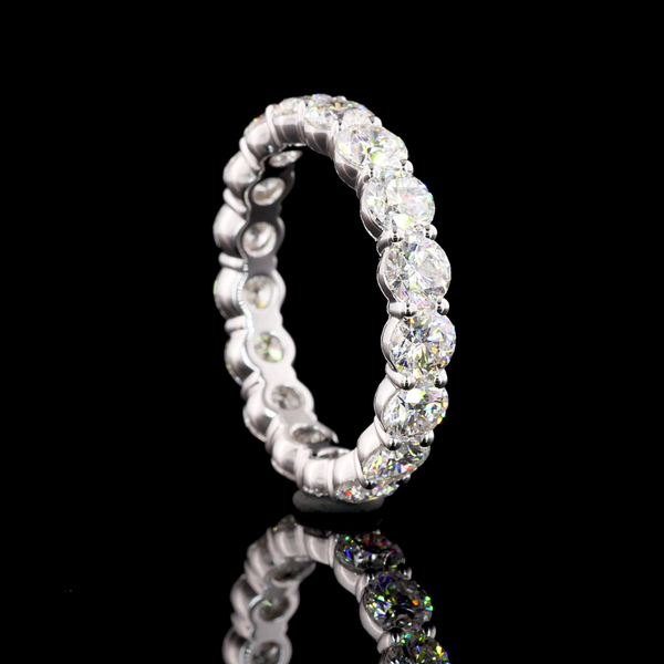 Lab-Grown 3.25 Carat Round F-VS2 Diamond 14K White Gold Eternity Band Eternity B