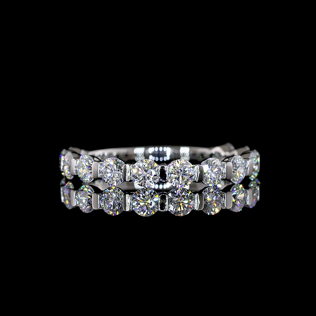 Lab-Grown 1.07 Carat Round E-F-VS Diamond Platinum 3/4 Band Eternity Band