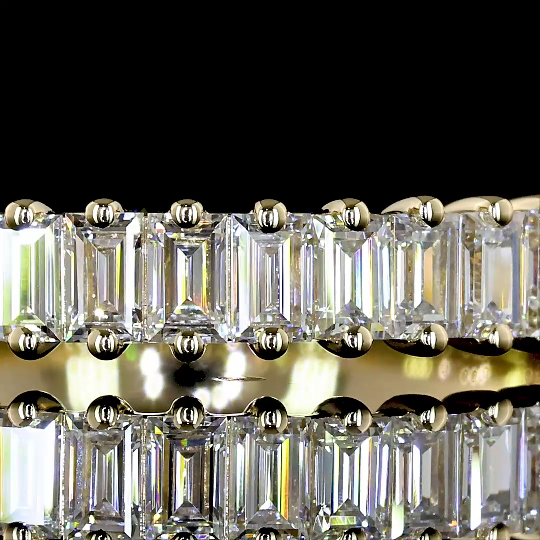 Lab-Grown 0.76 Carat  E-F-VS Diamond 14K Yellow Gold Half Eternity Band