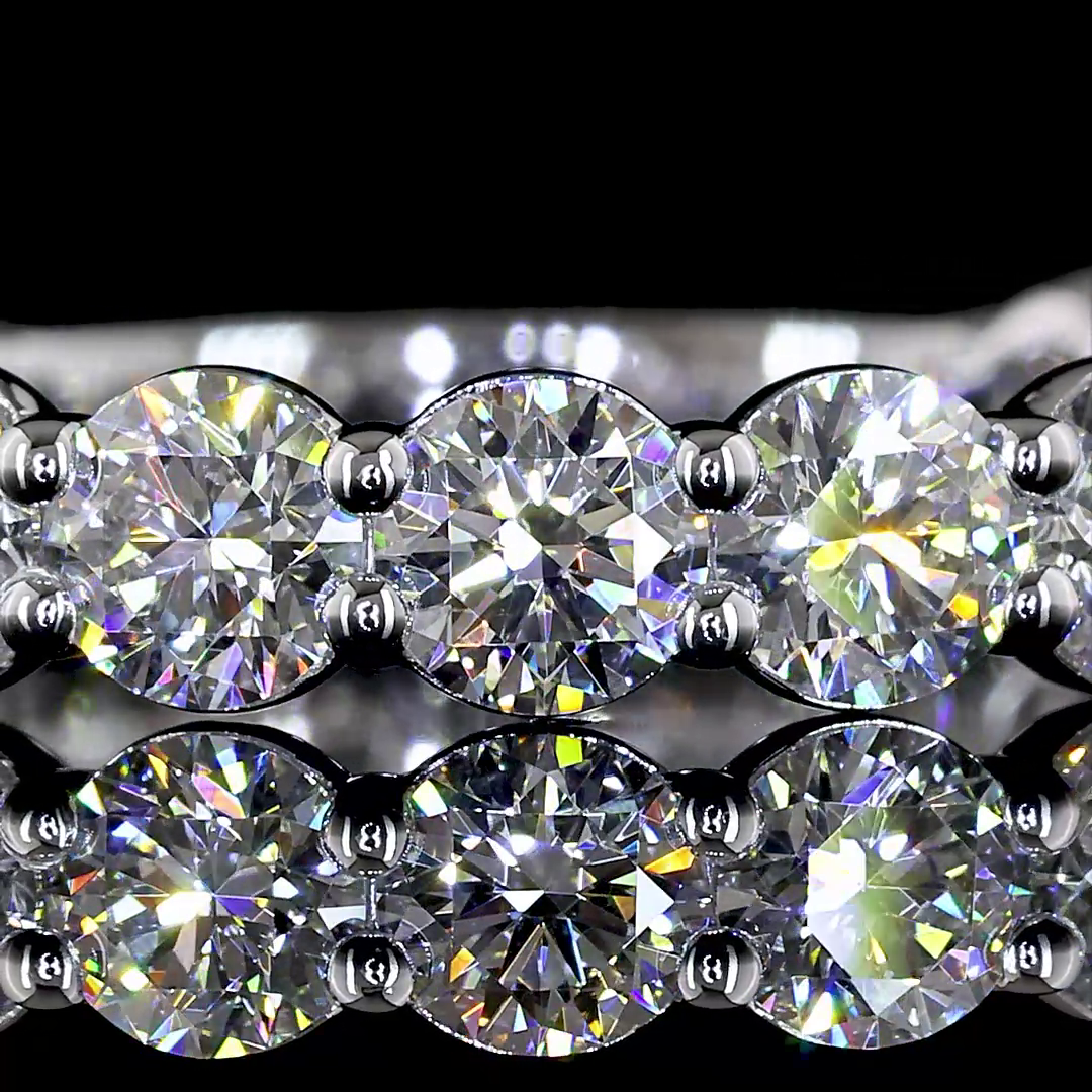 Lab-Grown 2.15 Carat Round E-VS Diamond 14K White Gold 3/4 Band Eternity Band