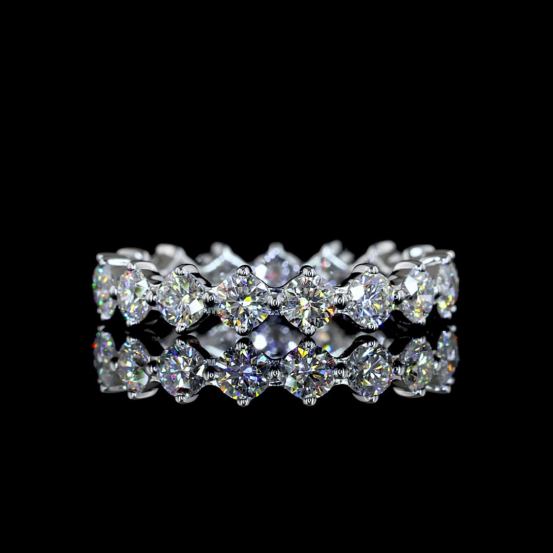 Lab-Grown 1.35 Carat Round D-VS1 Diamond 14K White Gold Eternity Band Eternity B
