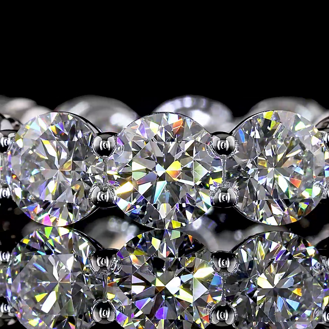 Lab-Grown 5.4 Carat Round E-VS Diamond 14K White Gold Eternity Band Eternity Ban