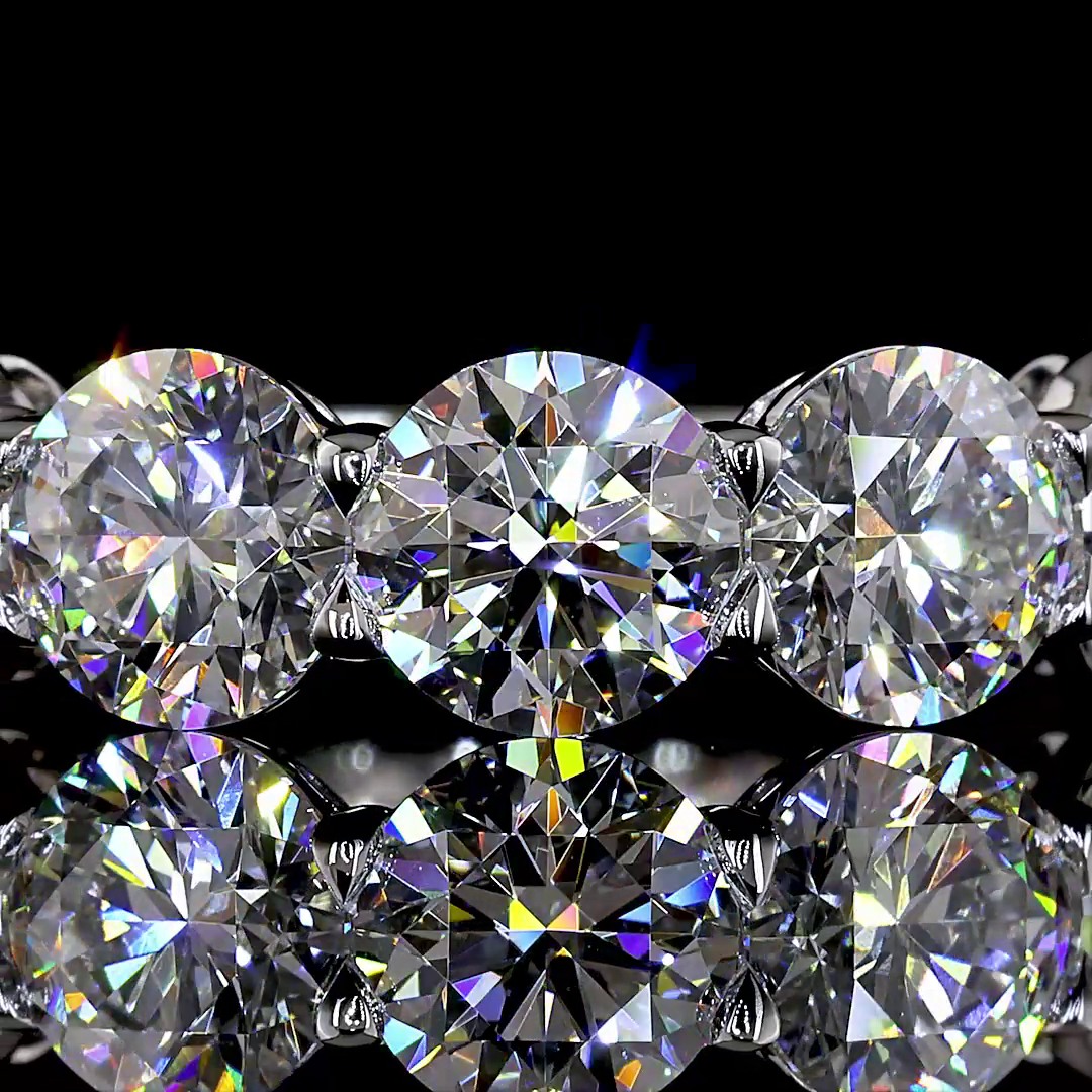 Lab-Grown 4.11 Carat Round E-VS Diamond 14K White Gold 7 Stones Eternity Band