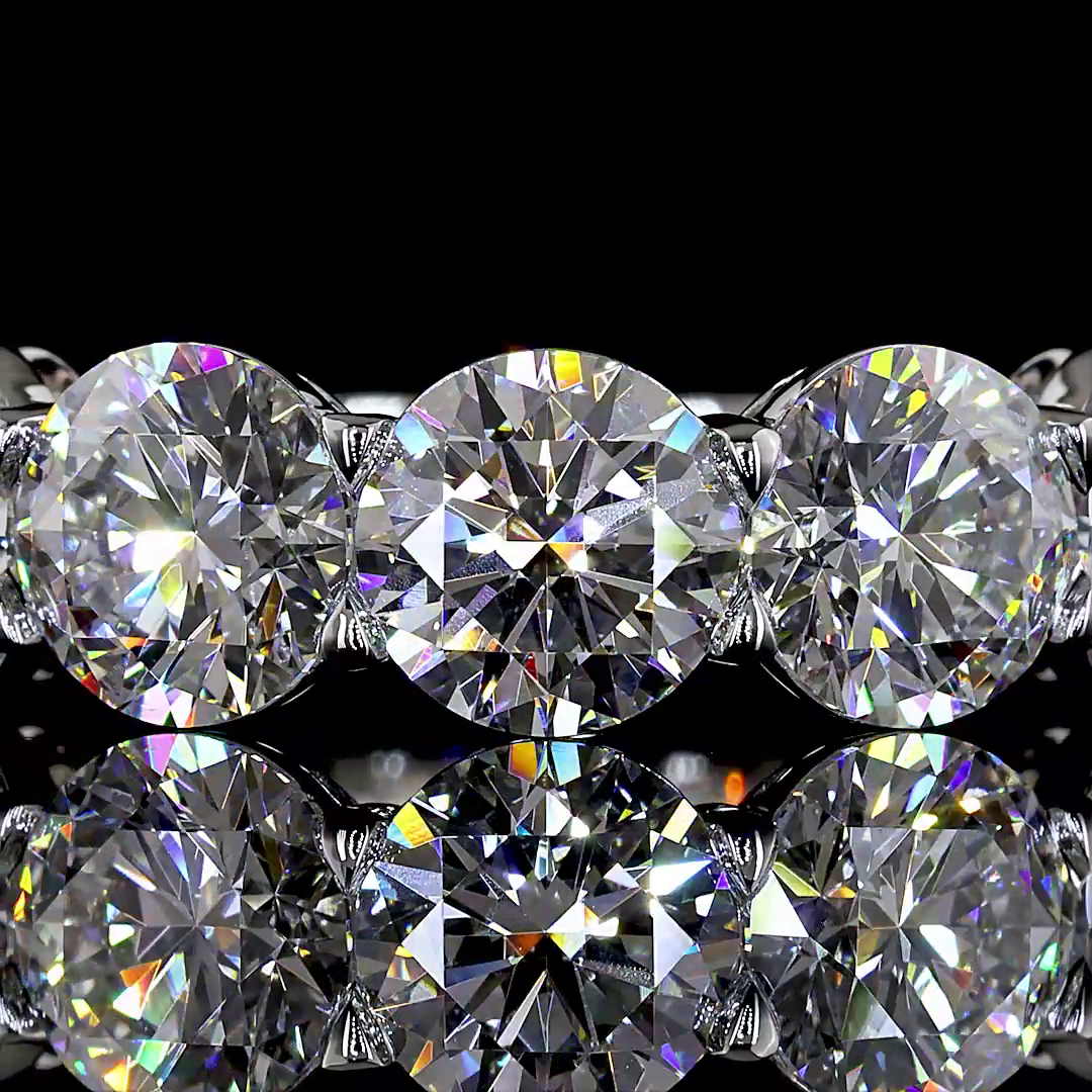 Lab-Grown 5.06 Carat Round E-VS Diamond 14K White Gold 7 Stones Eternity Band