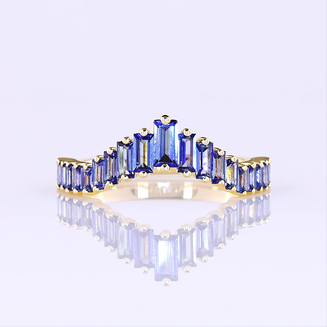 Lab-Grown 0 Carat  Blue-VS2 Diamond 14K Yellow Gold Half Eternity Band