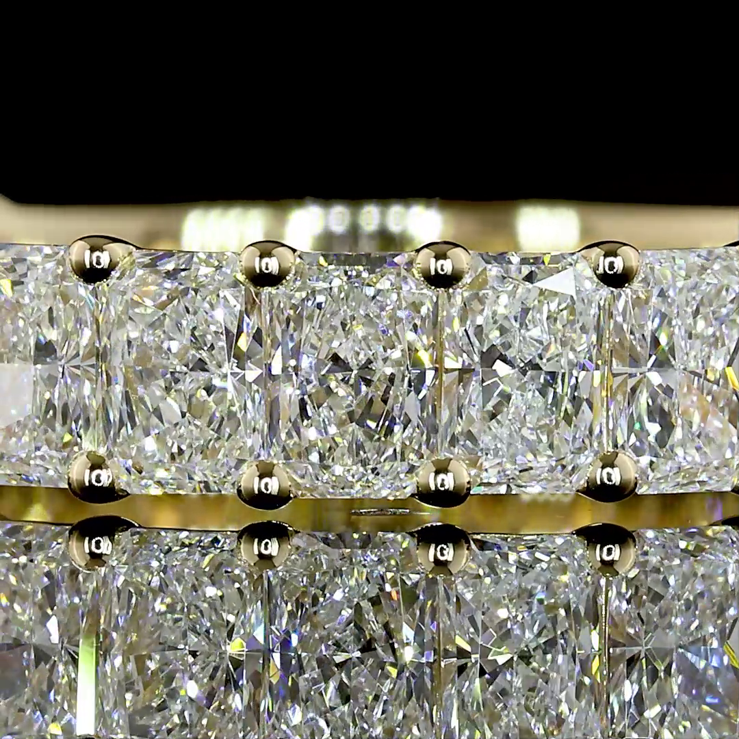Lab-Grown 2.08 Carat Radiant E-F-VS+ Diamond 14K YG 3/4 Band Eternity Band