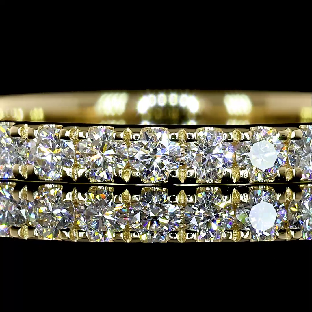 Lab-Grown 0.36 Carat Round E-VS Diamond 14K Yellow Gold Half Eternity Band