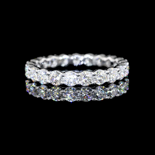 Lab-Grown 1.36 Carat Round E-VS1 Diamond Platinum Eternity Band Eternity Band
