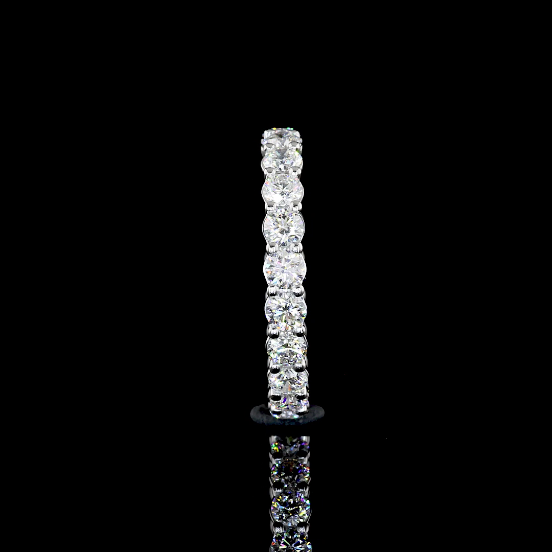 Lab-Grown 1.36 Carat Round E-VS1 Diamond Platinum Eternity Band Eternity Band