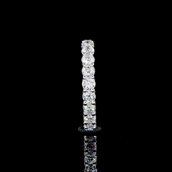 Lab-Grown 1.36 Carat Round E-VS1 Diamond Platinum Eternity Band Eternity Band