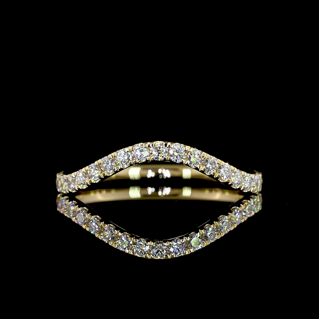 Lab-Grown 0.42 Carat Round E-F-VS1 Diamond 14K YG 3/4 Band Eternity Band