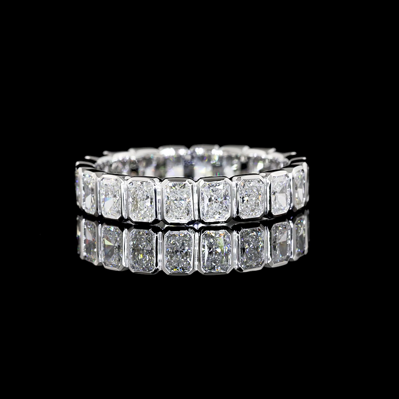 Lab-Grown 1.96 Carat Radiant E-VS1 Diamond 14K White Gold Eternity Band Eternity Band