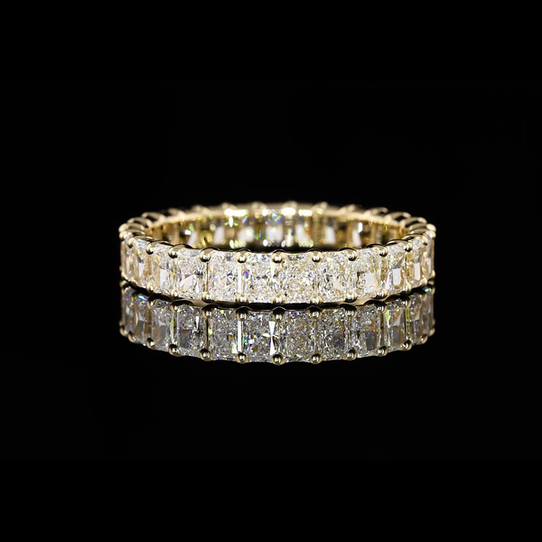 Lab-Grown 2.06 Carat Radiant G-VS1 Diamond 14K Yellow Gold Eternity Band Eternity Band