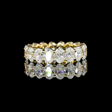 Lab-Grown 4.16 Carat Oval E-VS Diamond 14K Yellow Gold Eternity Band Eternity Band