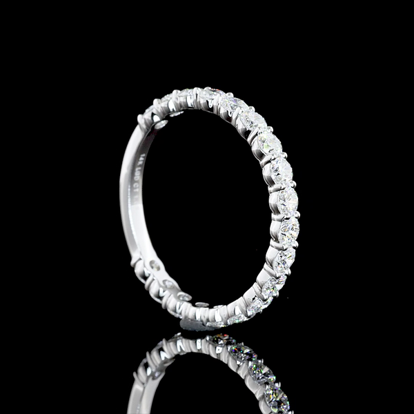 Lab-Grown 0.99 Carat Round E-VS1 Diamond 14K White Gold 3/4 Band Eternity Band