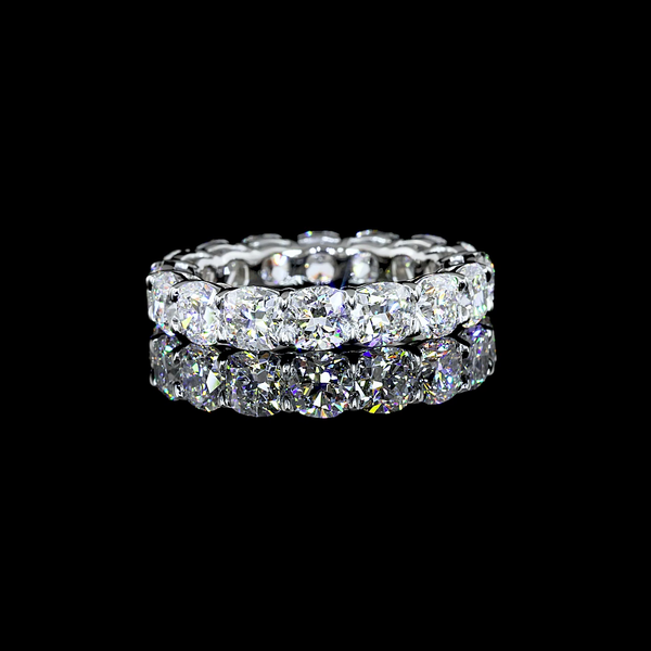 Lab-Grown 5.03 Carat Square Cushion Brilliant F-VS1 Diamond Platinum Eternity Band Eternity Band