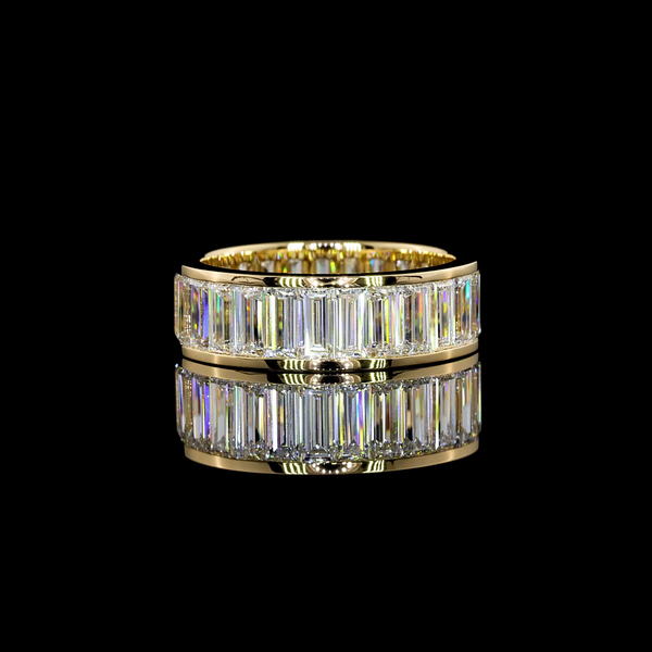 Lab-Grown 4.22 Carat Baguette F-VVS2 Diamond 14K Yellow Gold Eternity Band Etern