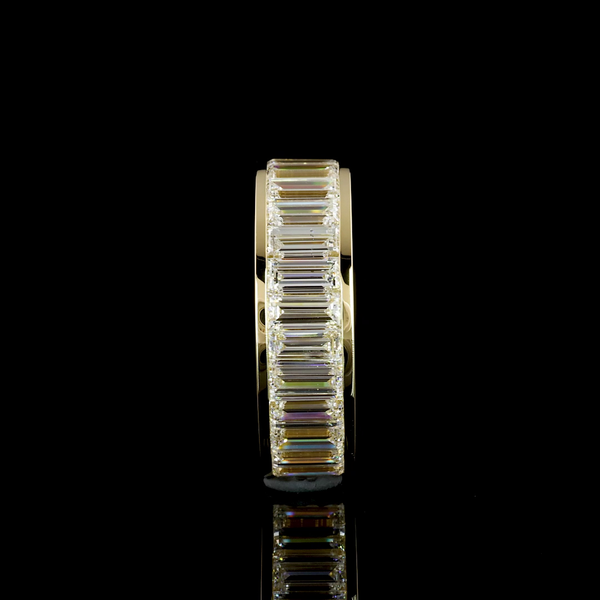 Lab-Grown 4.22 Carat Baguette F-VVS2 Diamond 14K Yellow Gold Eternity Band Etern