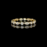 Lab-Grown 0.70 Carat MIX F-VS1 Diamond 18K Yellow Gold Eternity Band Eternity Band