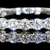 Lab-Grown 1.00 Carat Round E-VS1 Diamond 14K White Gold 3/4 Band Eternity Band