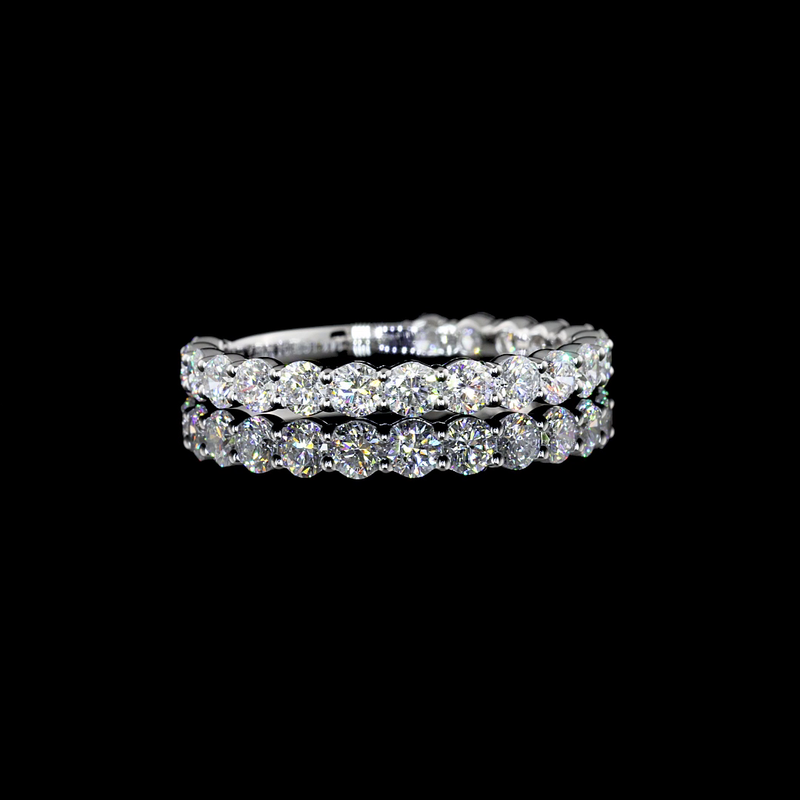 Lab-Grown 1.05 Carat Round F-VS2 Diamond 14K White Gold 3/4 Band Eternity Band