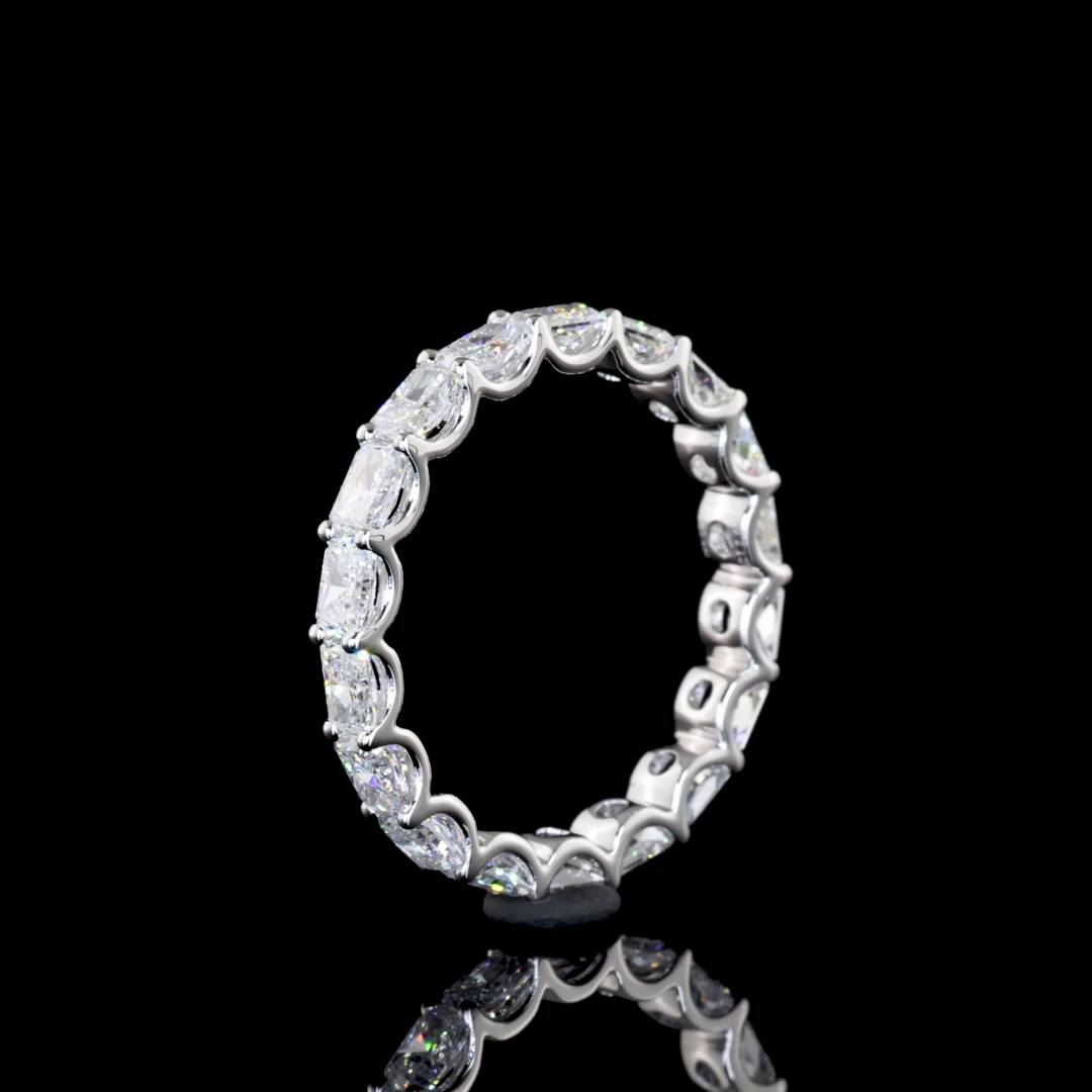 Lab-Grown 2.02 Carat Radiant E-F-VS Diamond 14K White Gold Eternity Band Eternit