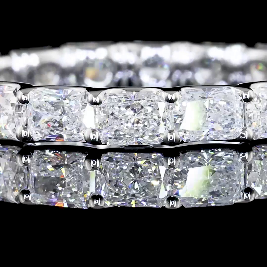 Lab-Grown 2.02 Carat Radiant E-F-VS Diamond 14K White Gold Eternity Band Eternit