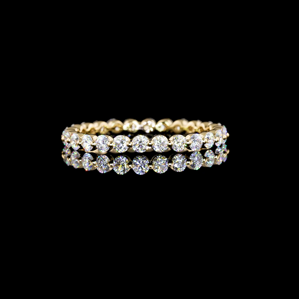 Lab-Grown 0.93 Carat Round E-VS1 Diamond 18K Yellow Gold Eternity Band Eternity Band