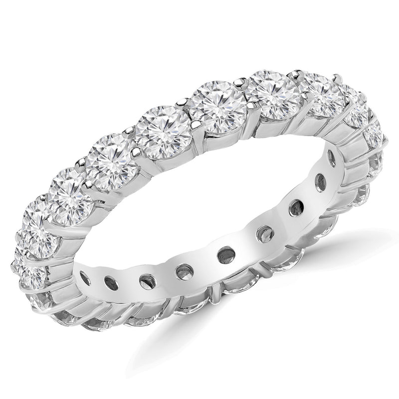 Lab-Grown 4.85 Carat Round F-VS2 Diamond 14K White Gold Eternity Band Eternity Band