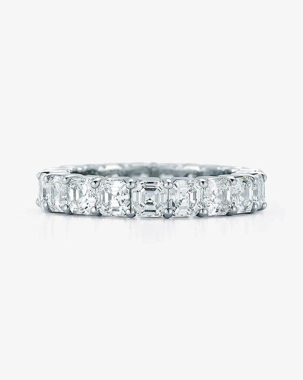 Lab-Grown 13.45 Carat Asscher F-VS2 Diamond Platinum Eternity Band Eternity Band