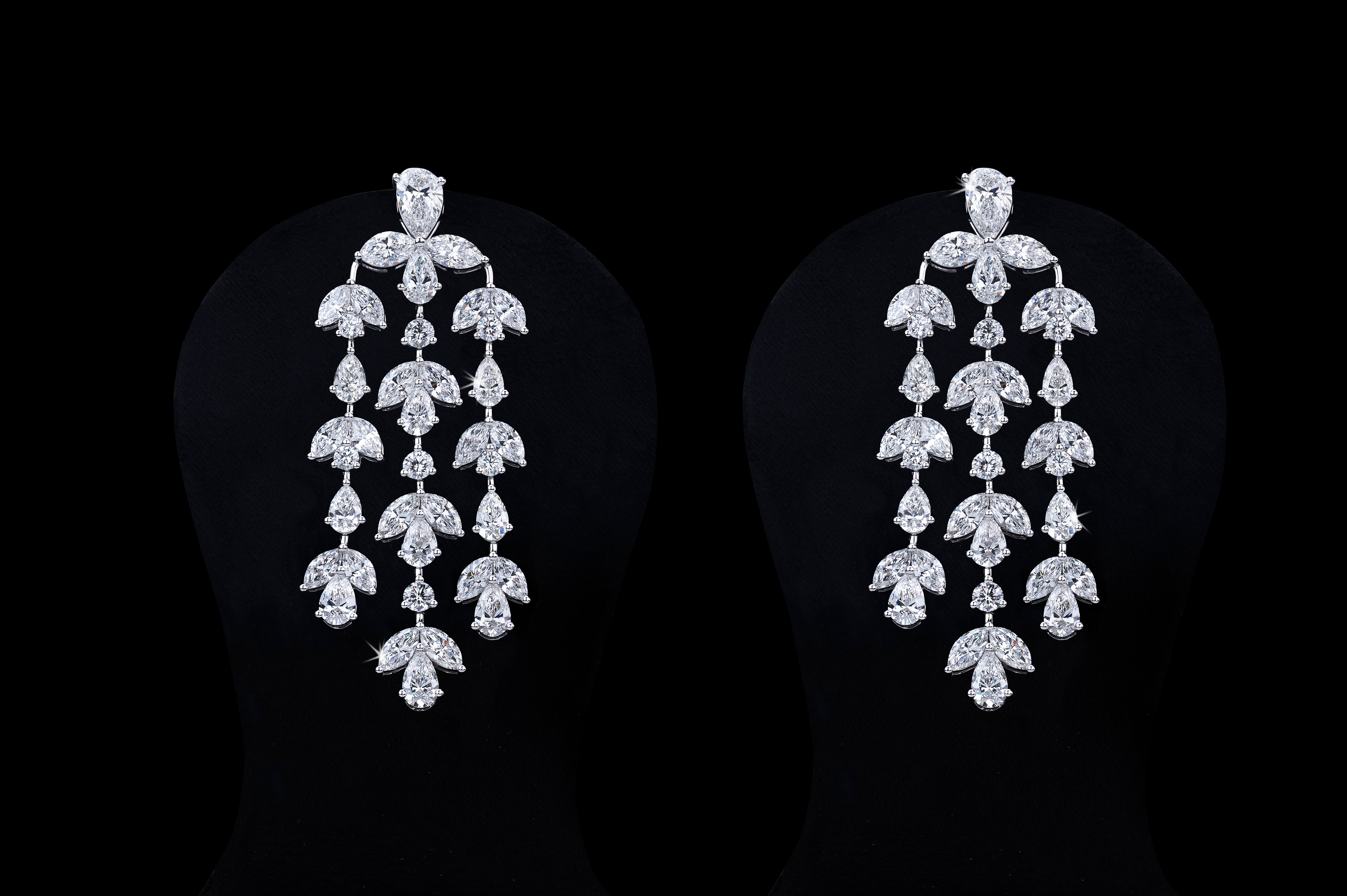 Lab-Grown 15.3 Carat MIX G-VS1 Diamond 14K White Gold Special Earrings