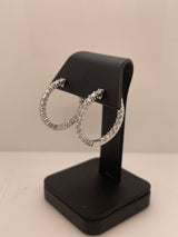 Lab-Grown 2.12 Carat Round F-VS2 Diamond 14K White Gold Hoops Earrings