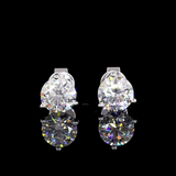 Lab-Grown 2.06 Carat Round D-VVS2 Diamond 14K White Gold Martini Earrings