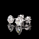 Lab-Grown 2.04 Carat Round E-VS1 Diamond 14K White Gold Martini Earrings