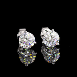 Lab-Grown 2.14 Carat Round D-VS1 Diamond 14K White Gold Martini Earrings