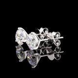 Lab-Grown 2.14 Carat Round D-VS1 Diamond 14K White Gold Martini Earrings