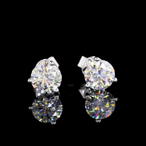 Lab-Grown 2.00 Carat Round E-VS1 Diamond 14K White Gold Martini Earrings