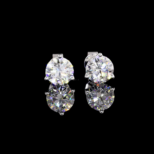 Lab-Grown 2.03 Carat Round E-VS1 Diamond 14K White Gold Martini Earrings