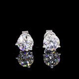 Lab-Grown 2.02 Carat Round D-VS1 Diamond 14K White Gold Martini Earrings